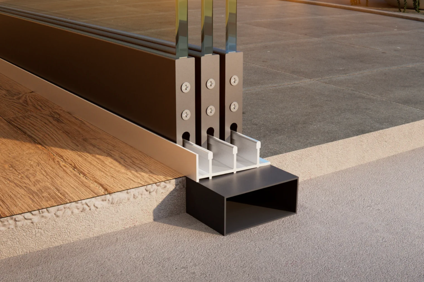 Breedte tot 305 cm Glas breedte 3 x 103 cm, 291-305cm