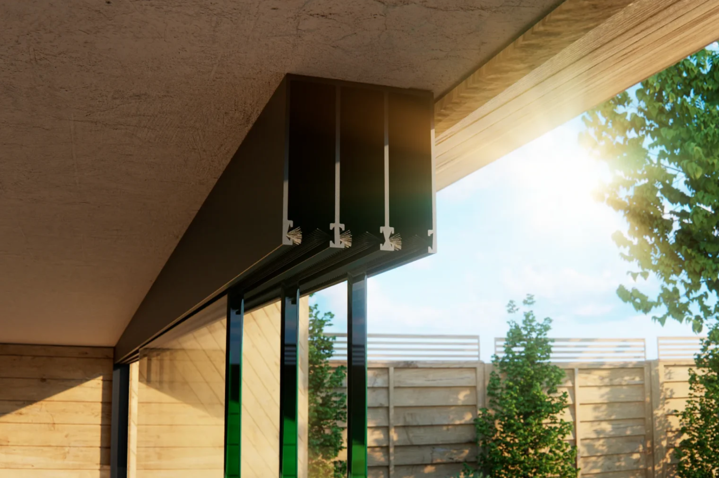 Breedte tot 305 cm Glas breedte 3 x 103 cm, 291-305cm