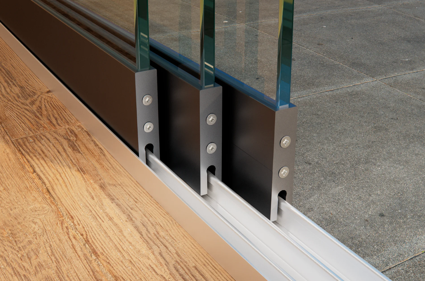 Breedte tot 305 cm Glas breedte 3 x 103 cm, 291-305cm