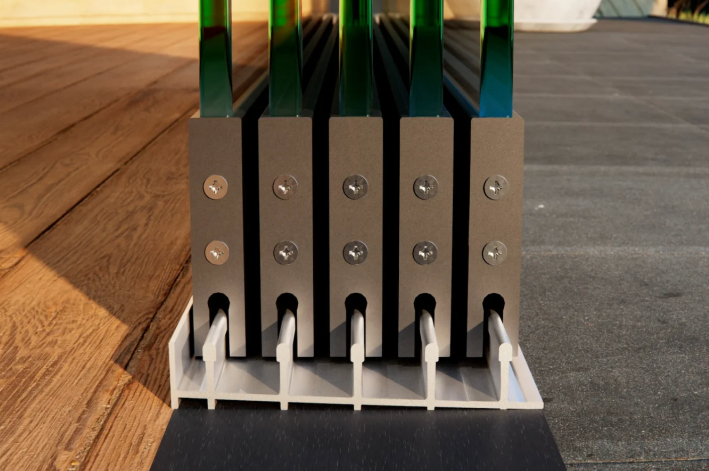 Breedte tot 480 cm Glas breedte 5 x 98 cm, 440 cm tot 480cm