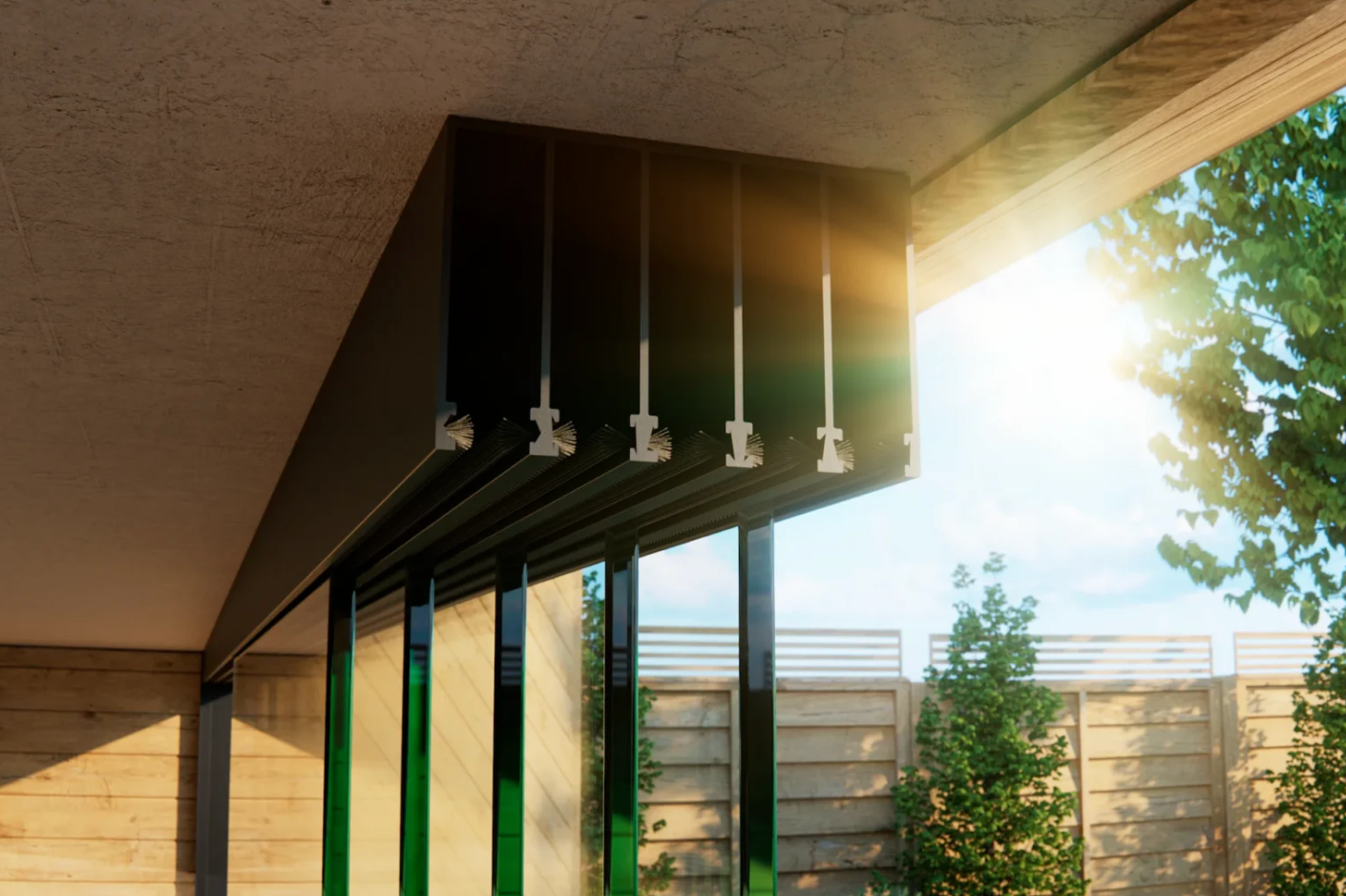 Breedte tot 480 cm Glas breedte 5 x 98 cm, 440 cm tot 480cm