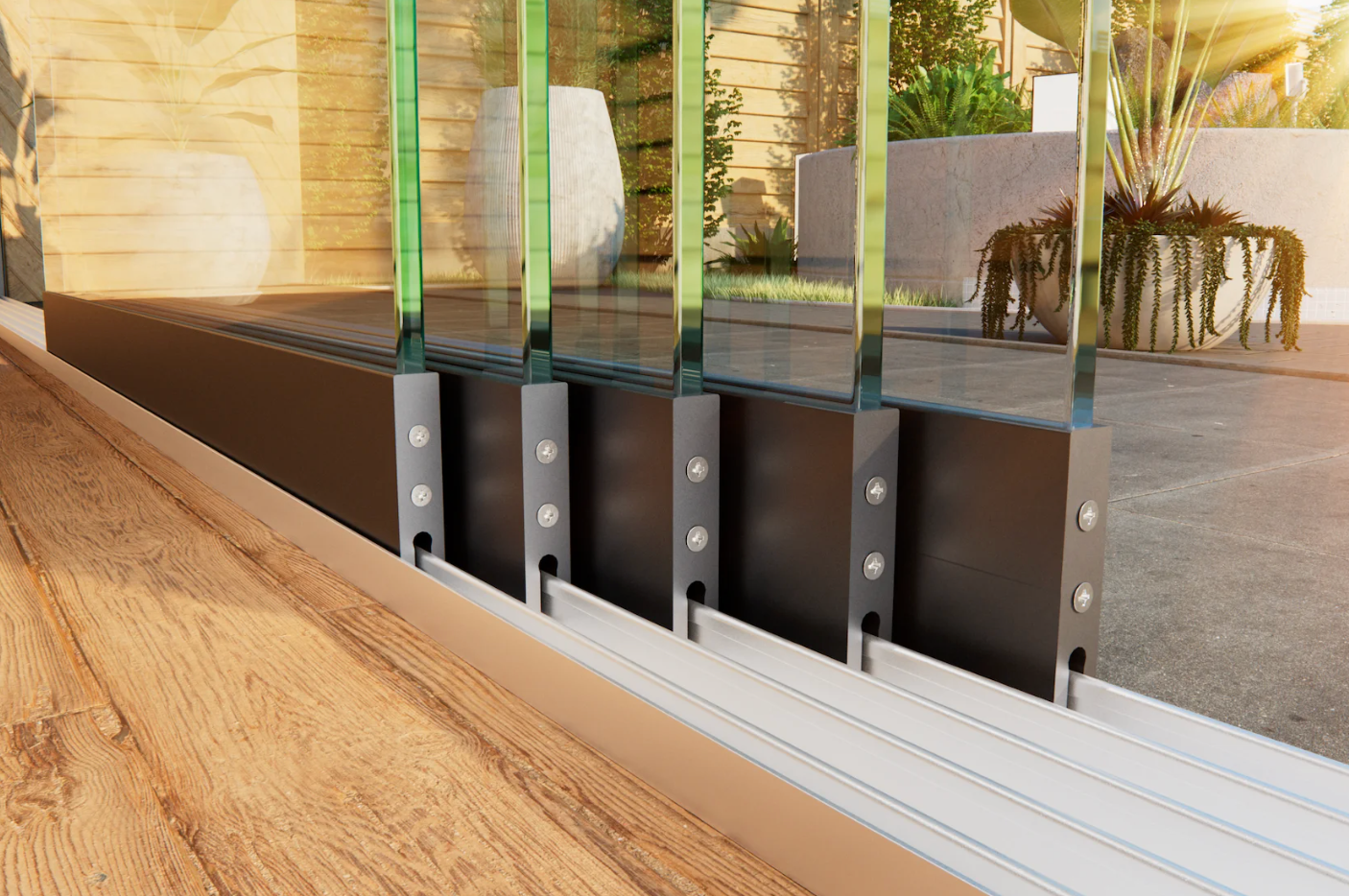 Breedte tot 480 cm Glas breedte 5 x 98 cm, 440 cm tot 480cm
